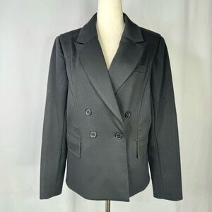 Spiegel blazer black double breasted academia office classic size 12